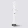 Porte-manteaux 8 crochets 173cm, Noir