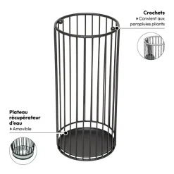 Porte-parapluie avec récupérateur d'eau, Métal