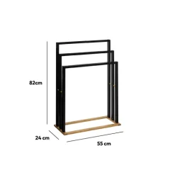 Porte-serviettes sur pieds, Noir