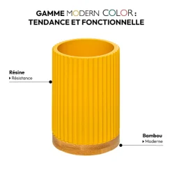 Pot à brosses à dents, Jaune moutarde