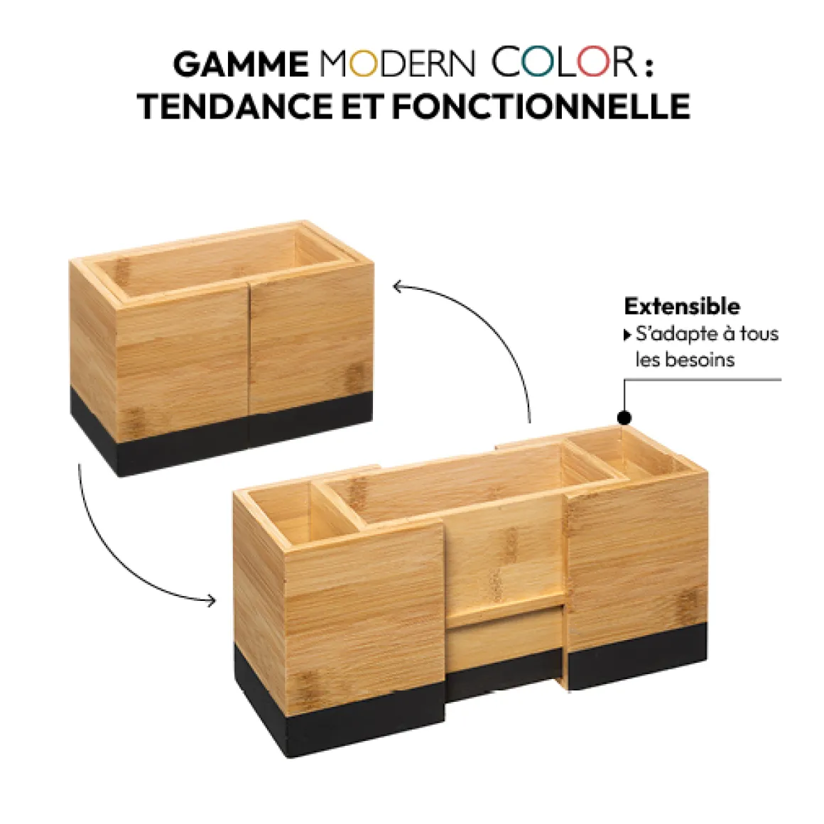Pot à ustensiles extensible, Gris charbon