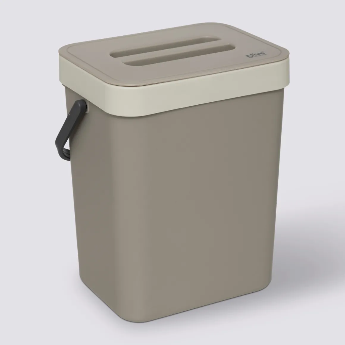 Poubelle compost plastique 5L, Taupe