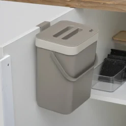 Poubelle compost plastique 5L, Taupe