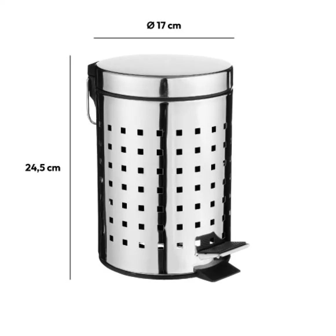 Poubelle cube inox 3L