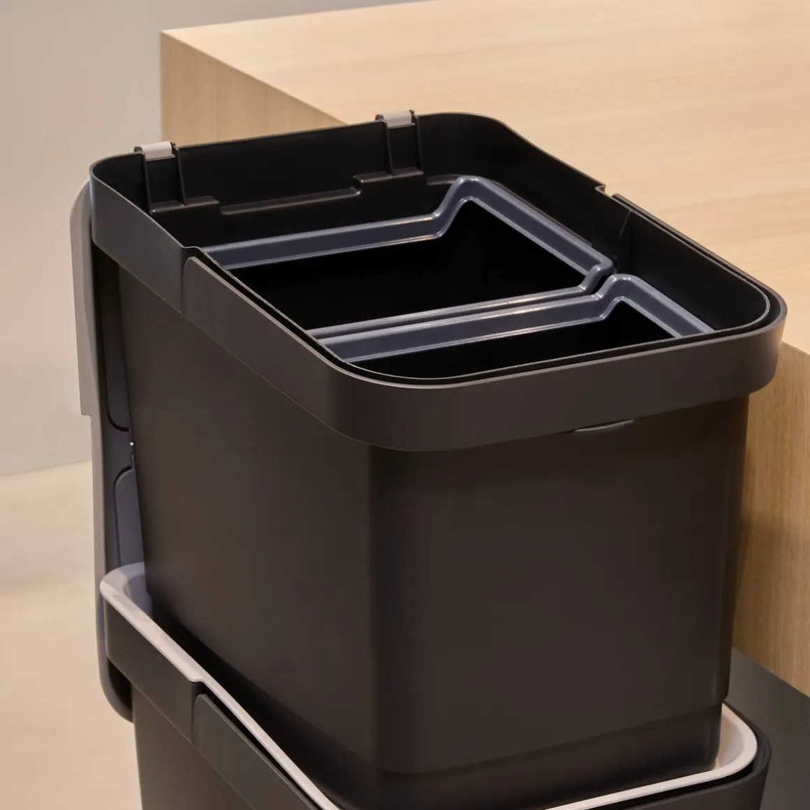 Poubelle de recyclage, 36L, Noir