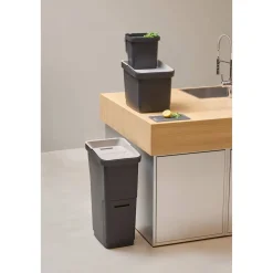 Poubelle de recyclage, 36L, Noir