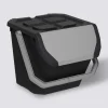 Poubelle de tri plastique 24L, Noir