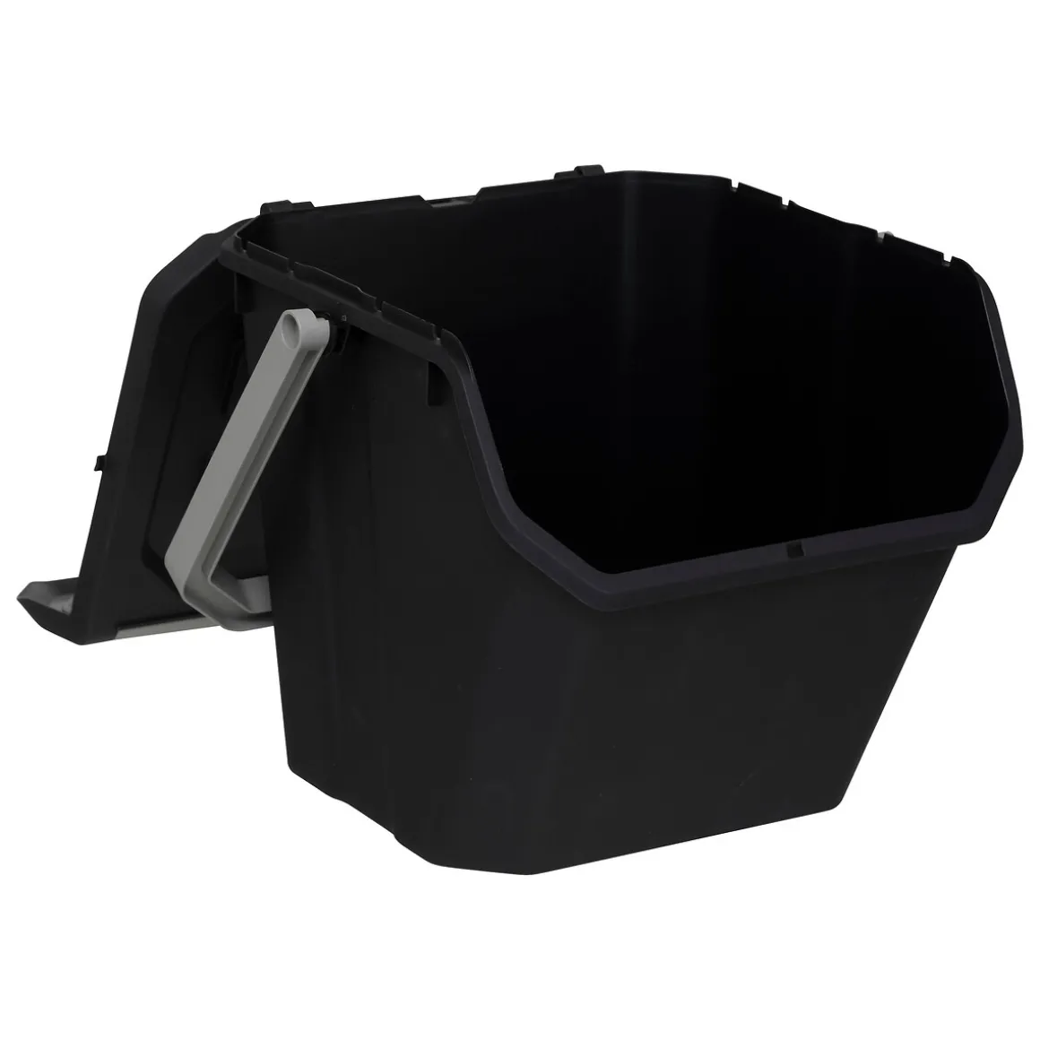 Poubelle de tri plastique 24L, Noir