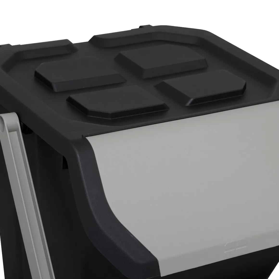 Poubelle de tri plastique 24L, Noir
