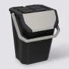 Poubelle de tri plastique 37L, Noir