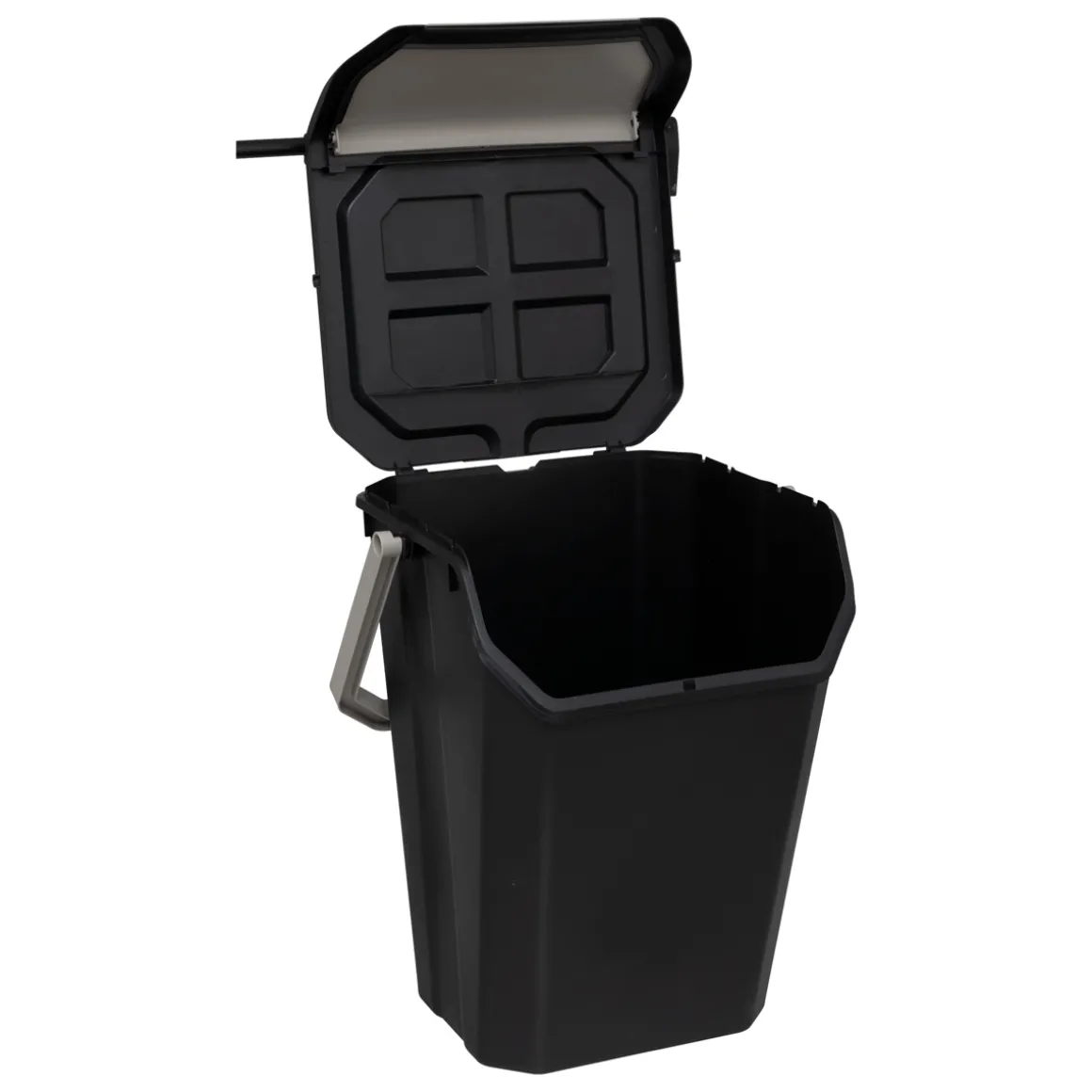 Poubelle de tri plastique 37L, Noir
