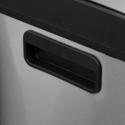 Poubelle de tri sélectif à pédales métal 2x30L, Inox