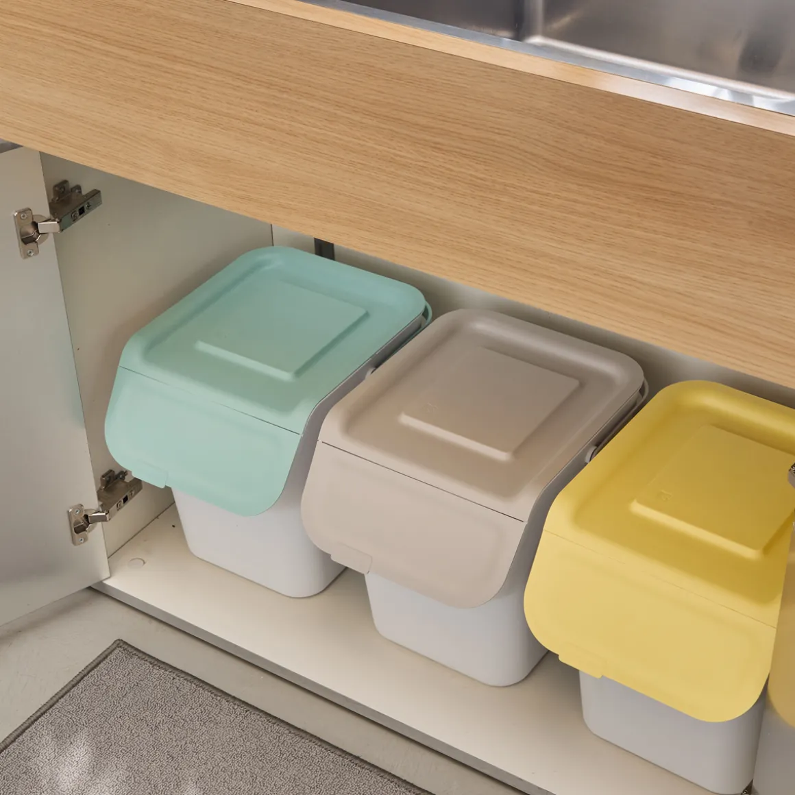 Poubelle de tri sélectif empilable en plastique 20L