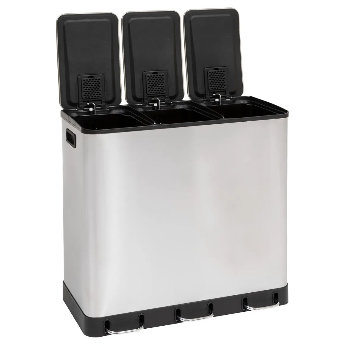 Poubelle de tri 3X18L, Inox