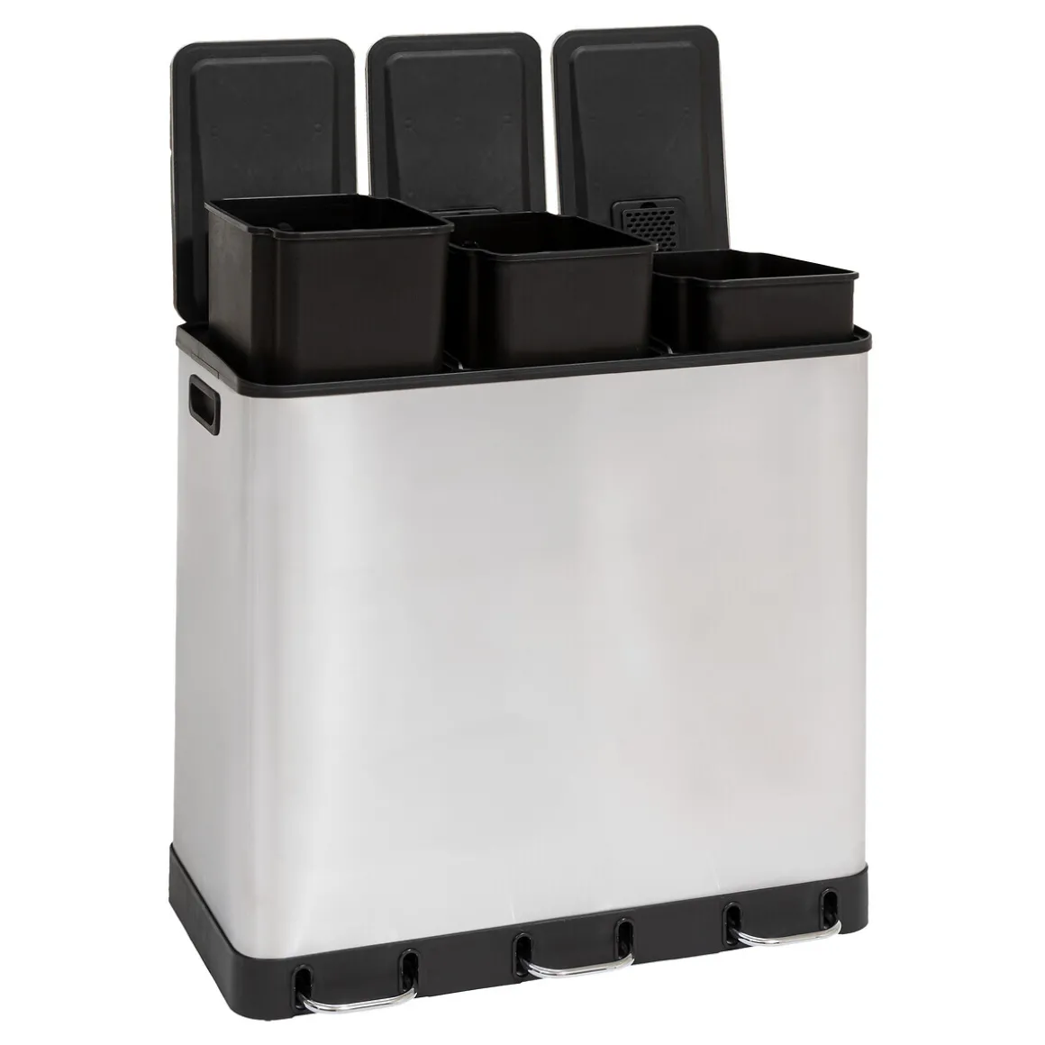 Poubelle de tri 3X18L, Inox