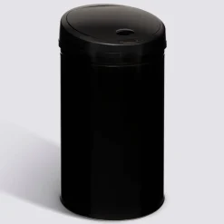 Poubelle, Détecteur infra-rouge + bouton, 40 l, Noir