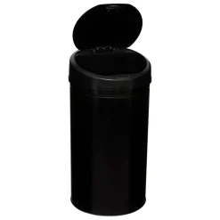 Poubelle, Détecteur infra-rouge + bouton, 40 l, Noir