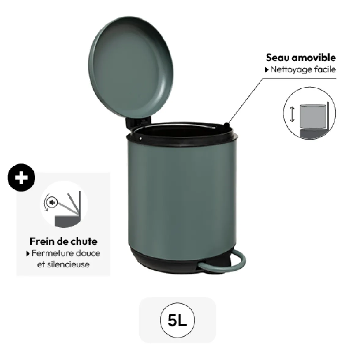 Poubelle 5L, Ficus