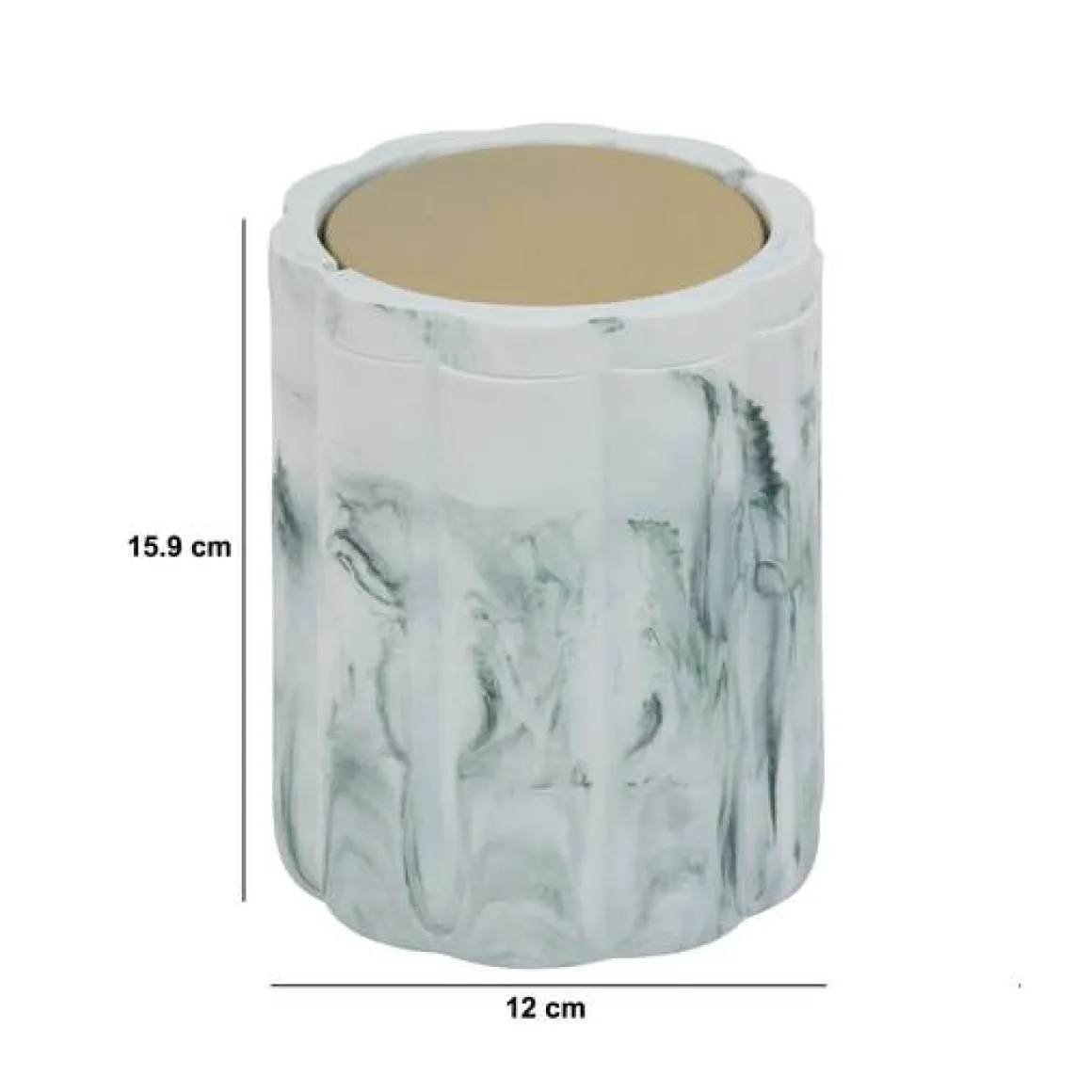 Poubelle, Manuel, 1,5 l, Blanc