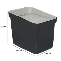 Poubelle, Manuel, 20,5 l, Noir