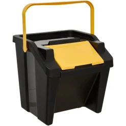 Poubelle, Manuel, 30 l, Noir