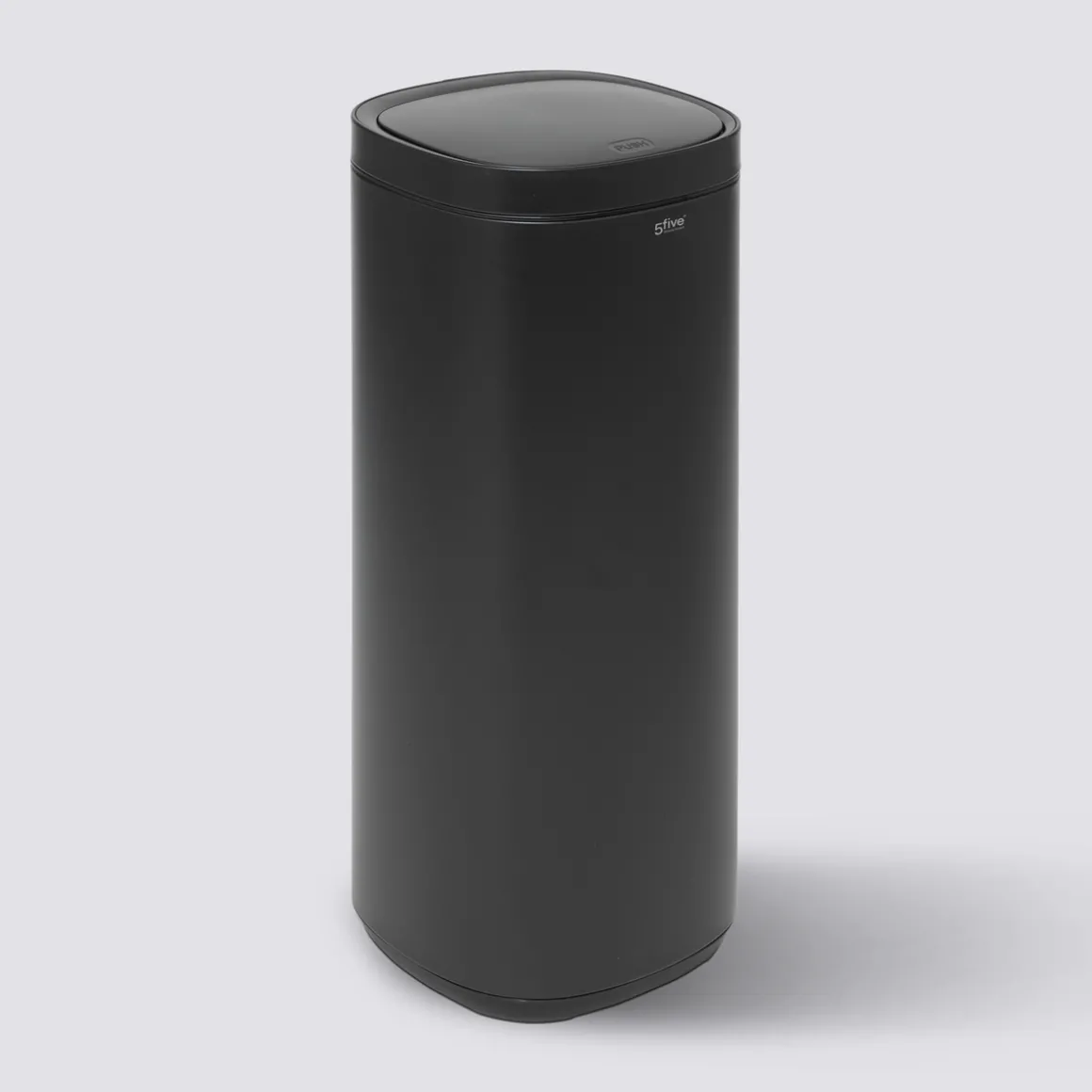 Poubelle métal 50L avec ouverture pression, Noir