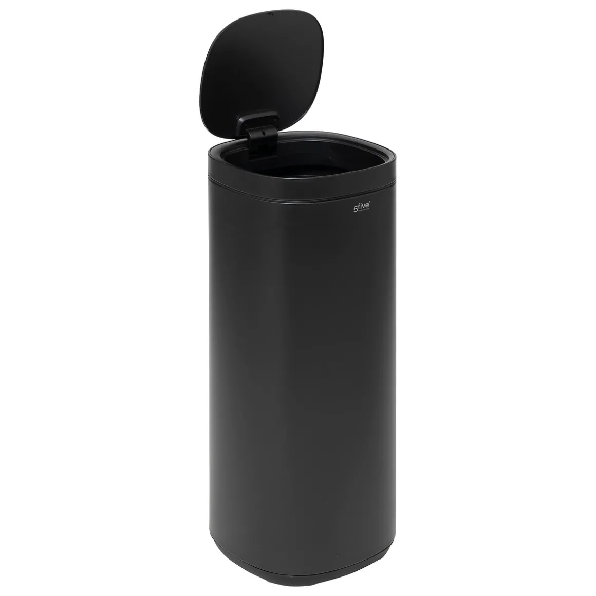 Poubelle métal 50L avec ouverture pression, Noir