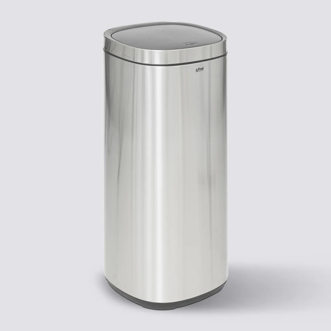 Poubelle métal 50L avec ouverture pression, Gris