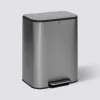 Poubelle métal 50L, Inox finition mat