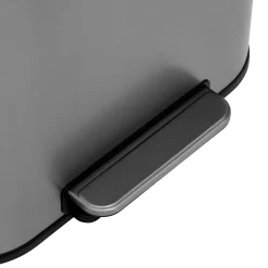 Poubelle métal 50L, Inox finition mat