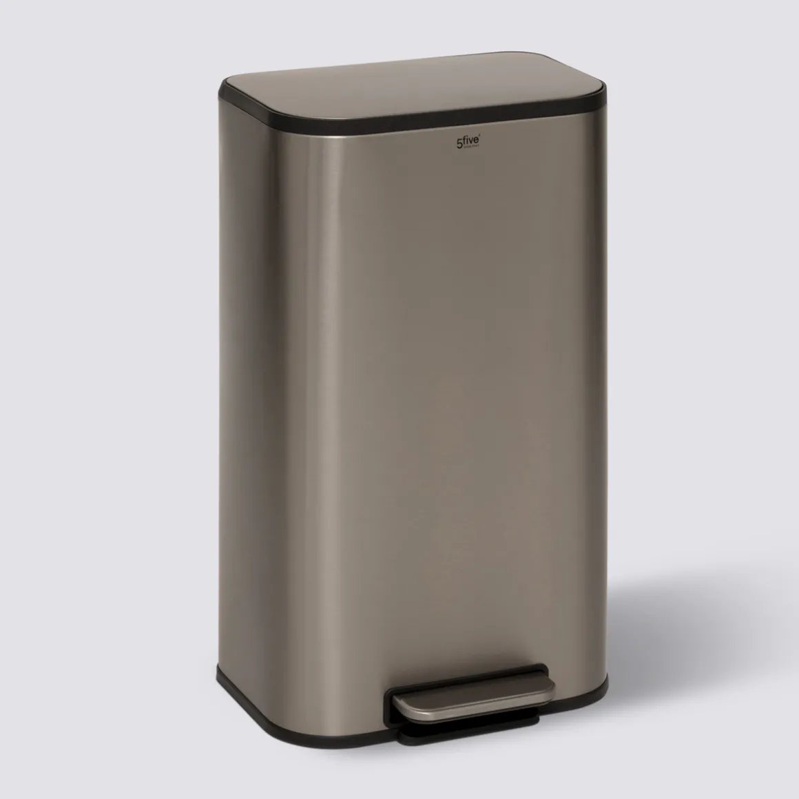 Poubelle métal 30L, Inox finition mat