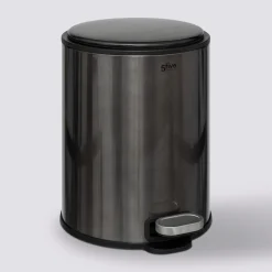 Poubelle métal 6L, Noir