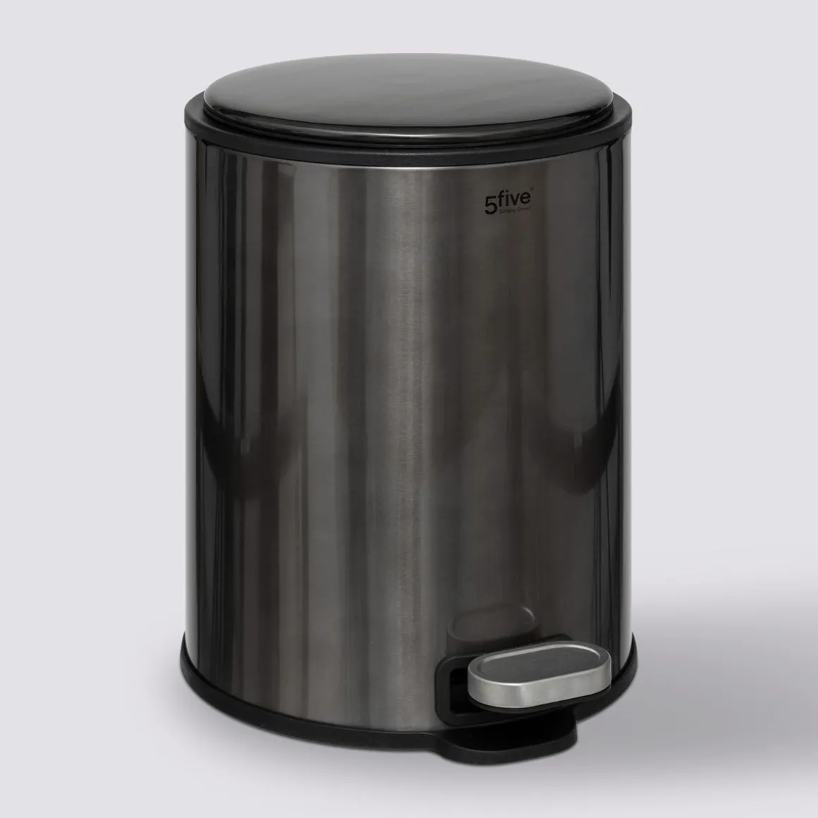 Poubelle métal 6L, Noir