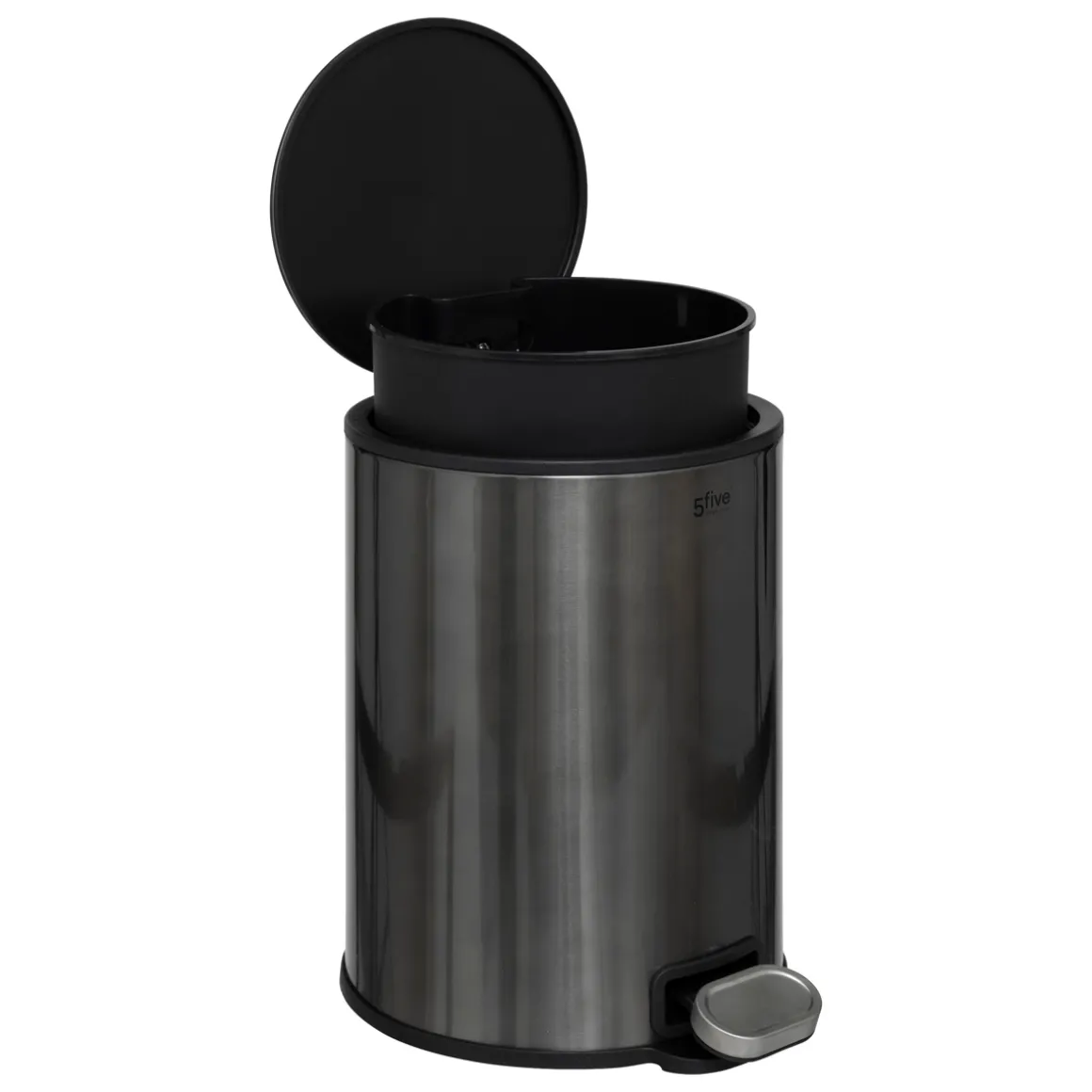 Poubelle métal 6L, Noir