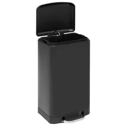Poubelle métal 20L, Noir