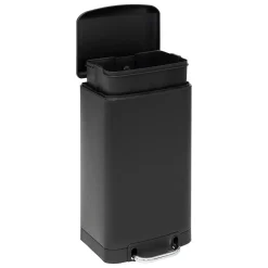 Poubelle métal 20L, Noir