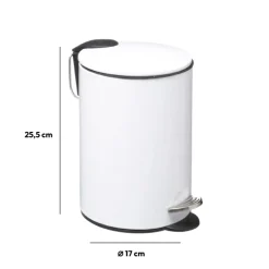 Poubelle métal Soft Close 3L, Blanc