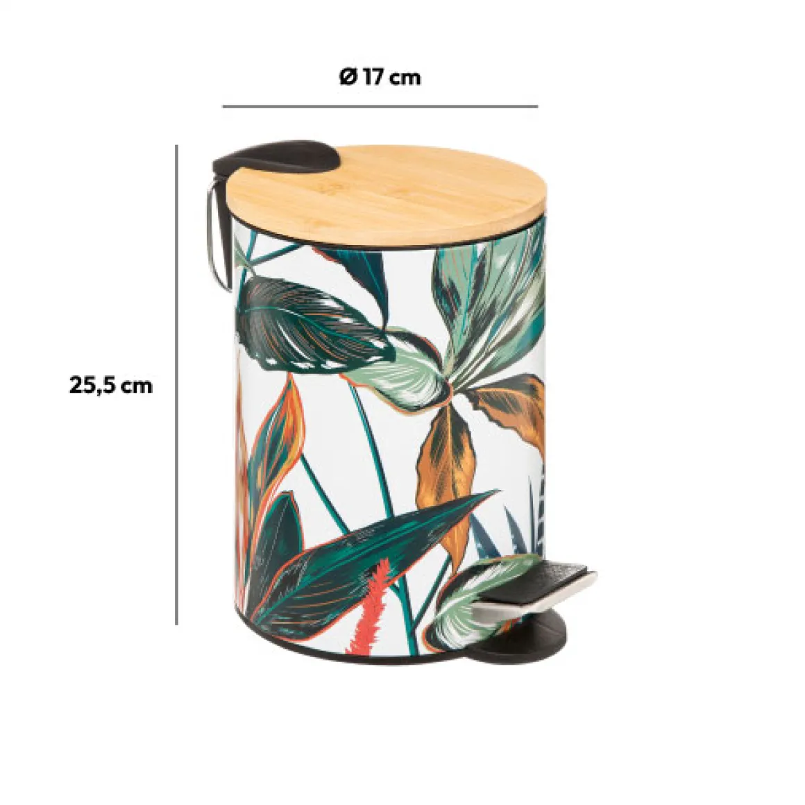 Poubelle métal Soft Close 3L, Multicolore