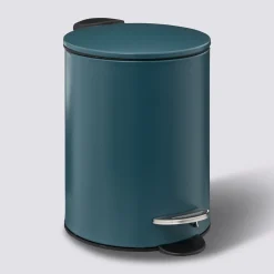 Poubelle métal Soft Close 3L, Bleu pétrole