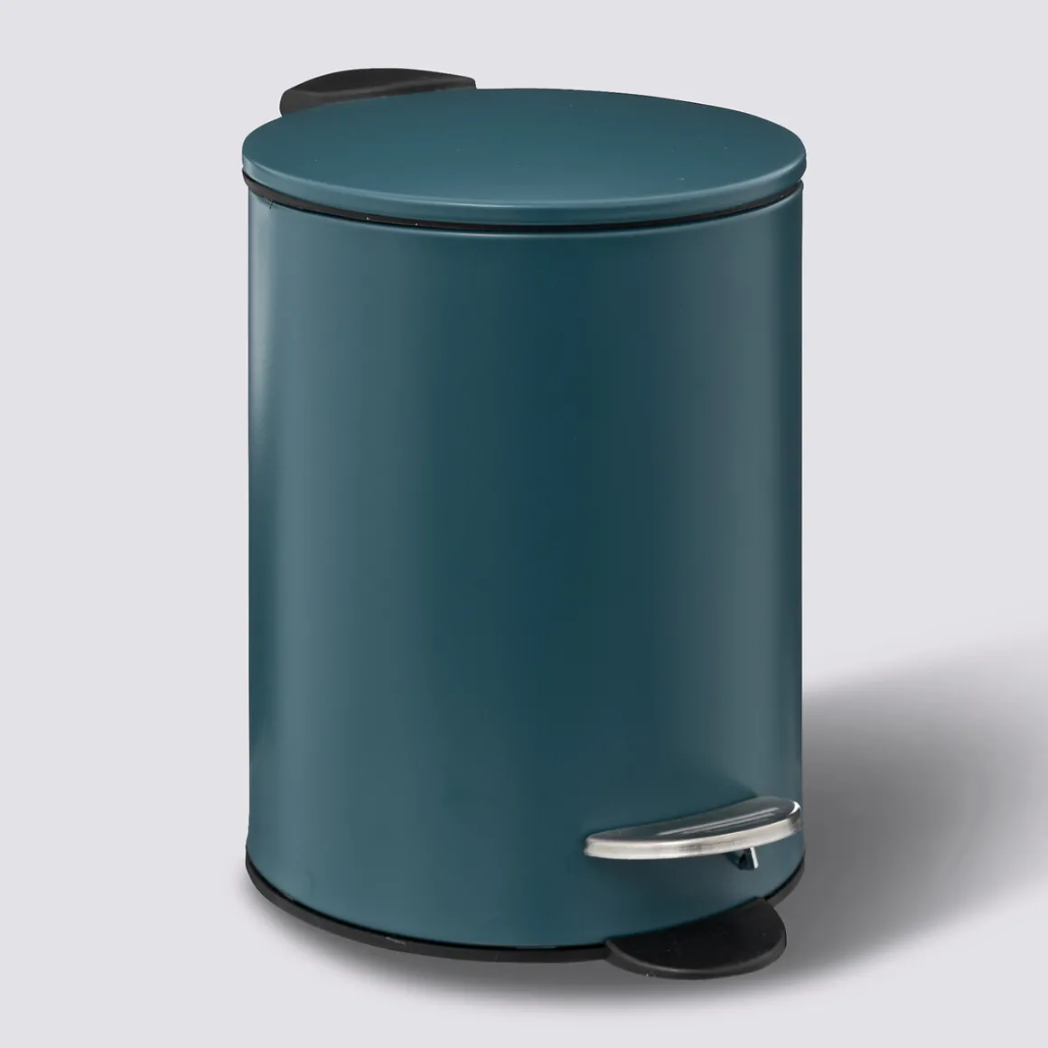 Poubelle métal Soft Close 3L, Bleu pétrole