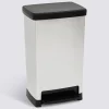 Poubelle, Pédale, 50 l, Argent