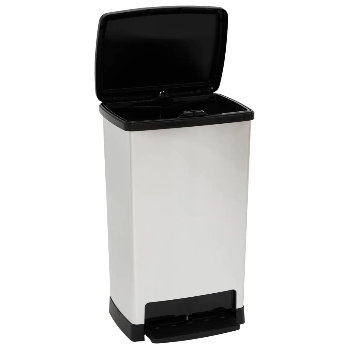Poubelle, Pédale, 50 l, Argent