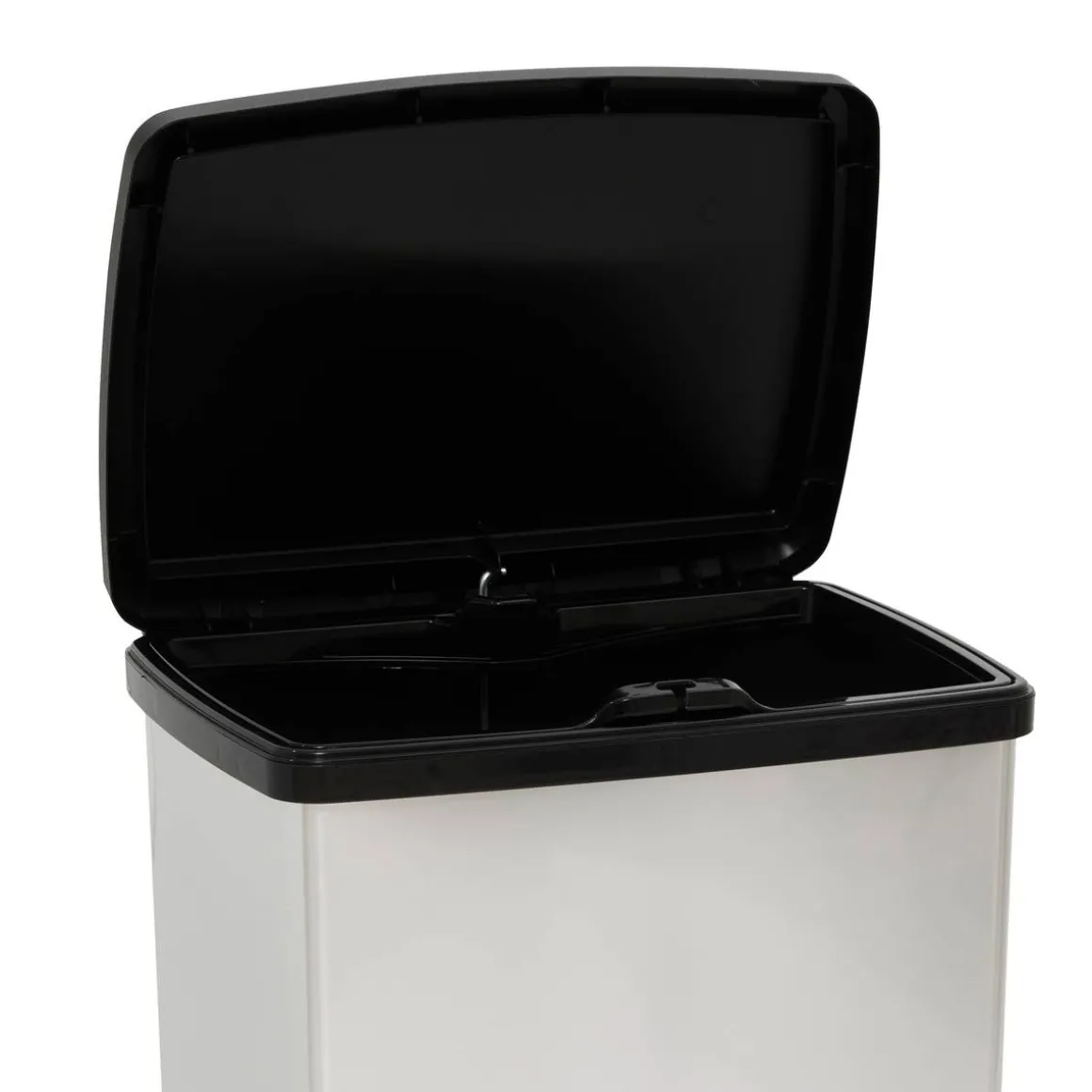 Poubelle, Pédale, 50 l, Argent