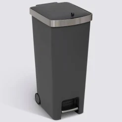 Poubelle, Pédale, 45 l, Gris