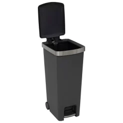 Poubelle, Pédale, 45 l, Gris