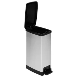 Poubelle plastique slim 40L, Gris