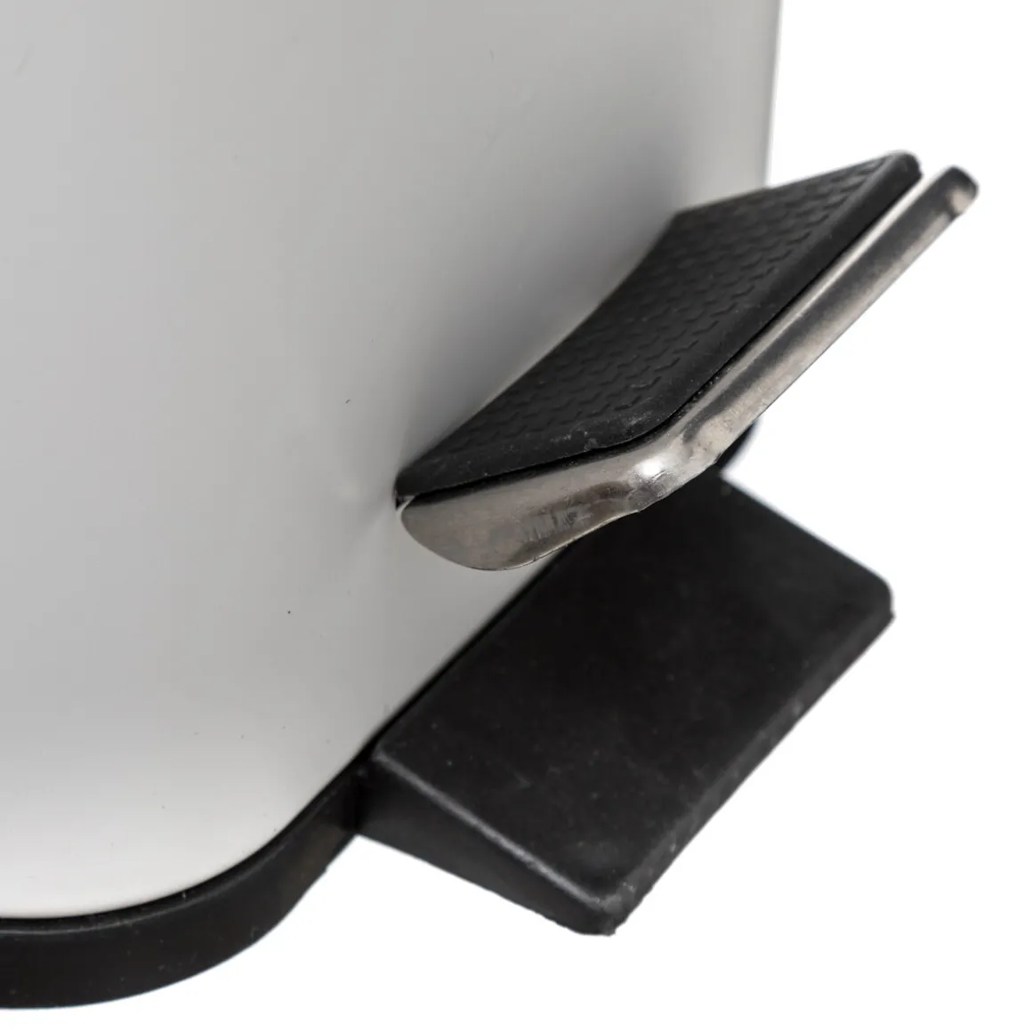 Poubelle rect soft close inox 5l, Blanc