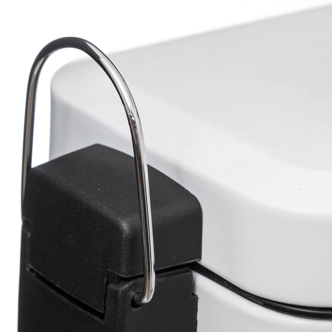 Poubelle rect soft close inox 5l, Blanc