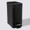 Poubelle rect soft close inox 5l, Noir