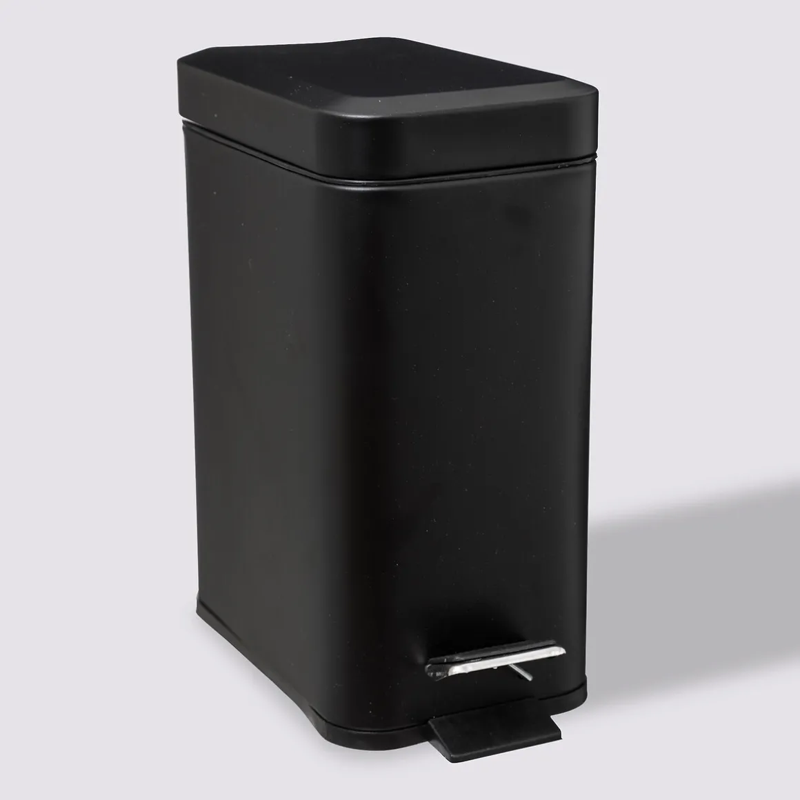 Poubelle rect soft close inox 5l, Noir